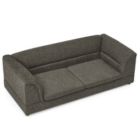 Oversized Pet Sofa, Curved Armrest Rectangular Dog Sofa, Linen Fabric Comfort Pet Couch for Large & Oversized Dogs-Dark 