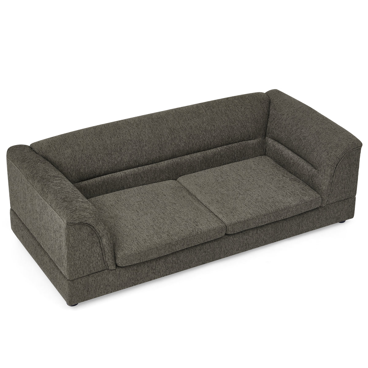 Oversized Pet Sofa, Curved Armrest Rectangular Dog Sofa, Linen Fabric Comfort Pet Couch for Large & Oversized Dogs-Dark 