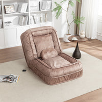 Upholstered Human Dog Bed for Adult & Pets,with 5 Adjustable Position &Massage Pillow, Bean Bag floor sofa with 2 Soft P