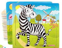 38 Style Cartoon Wooden Puzzle Children Animal/ Vehicle Toy For 2-6 Year Baby Early Educational Toys for Kids - BIG FRENCHIES