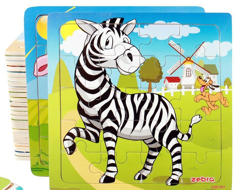 38 Style Cartoon Wooden Puzzle Children Animal/ Vehicle Toy For 2-6 Year Baby Early Educational Toys for Kids - BIG FRENCHIES