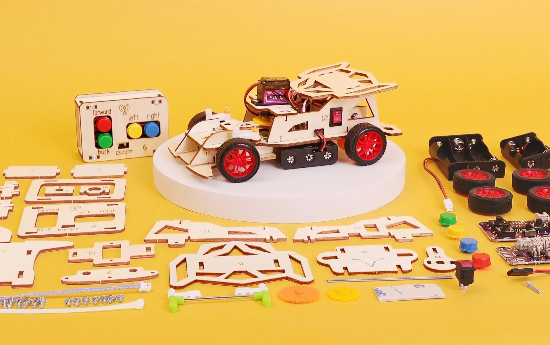 Steering Remote-Controlled Car DIY Kit, Educational STEM Toy - BIG FRENCHIES