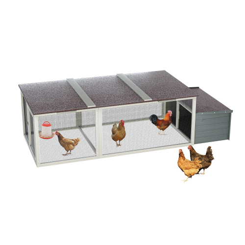 20.93ft Large Wooden Chicken Coop Outdoor Hen House With Nesting Box Weatherproof Asphalt Roof Walk In Poultry Cage With