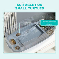 Turtle Tank Kit, Turtle Aquarium with Basking Platform, Water Pump, Filter Layer Design, Full View Visually Reptile Habi