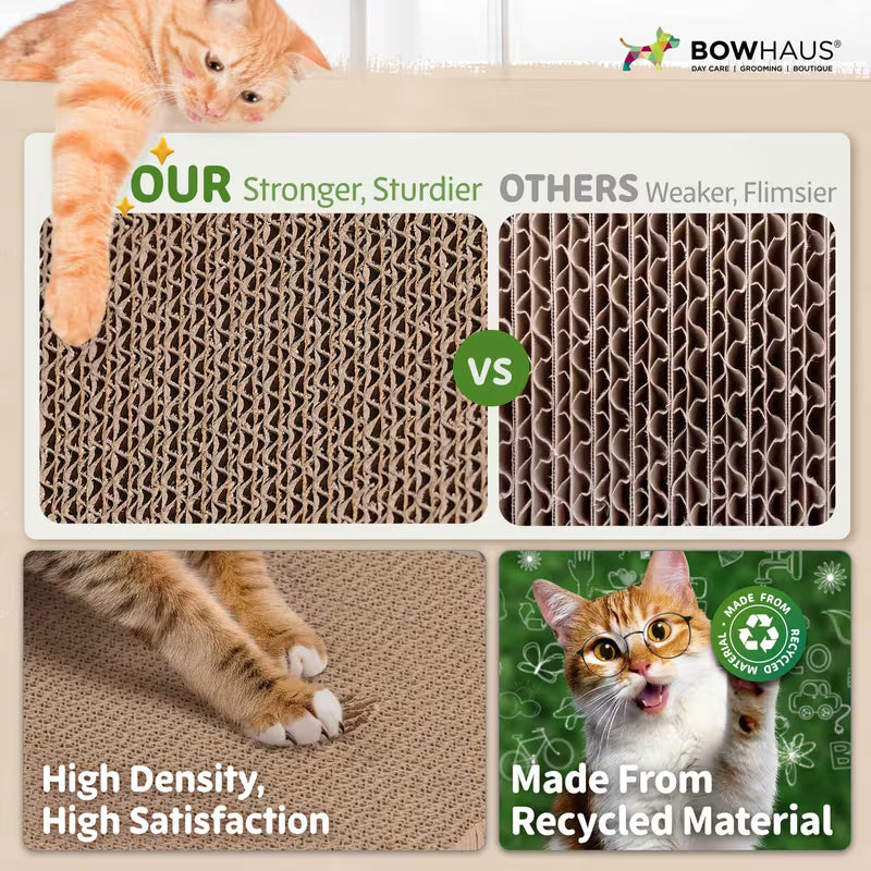 27.5" Cat Couch Scratcher Bed – Corrugated Cardboard Lounge Sofa for Indoor Cats