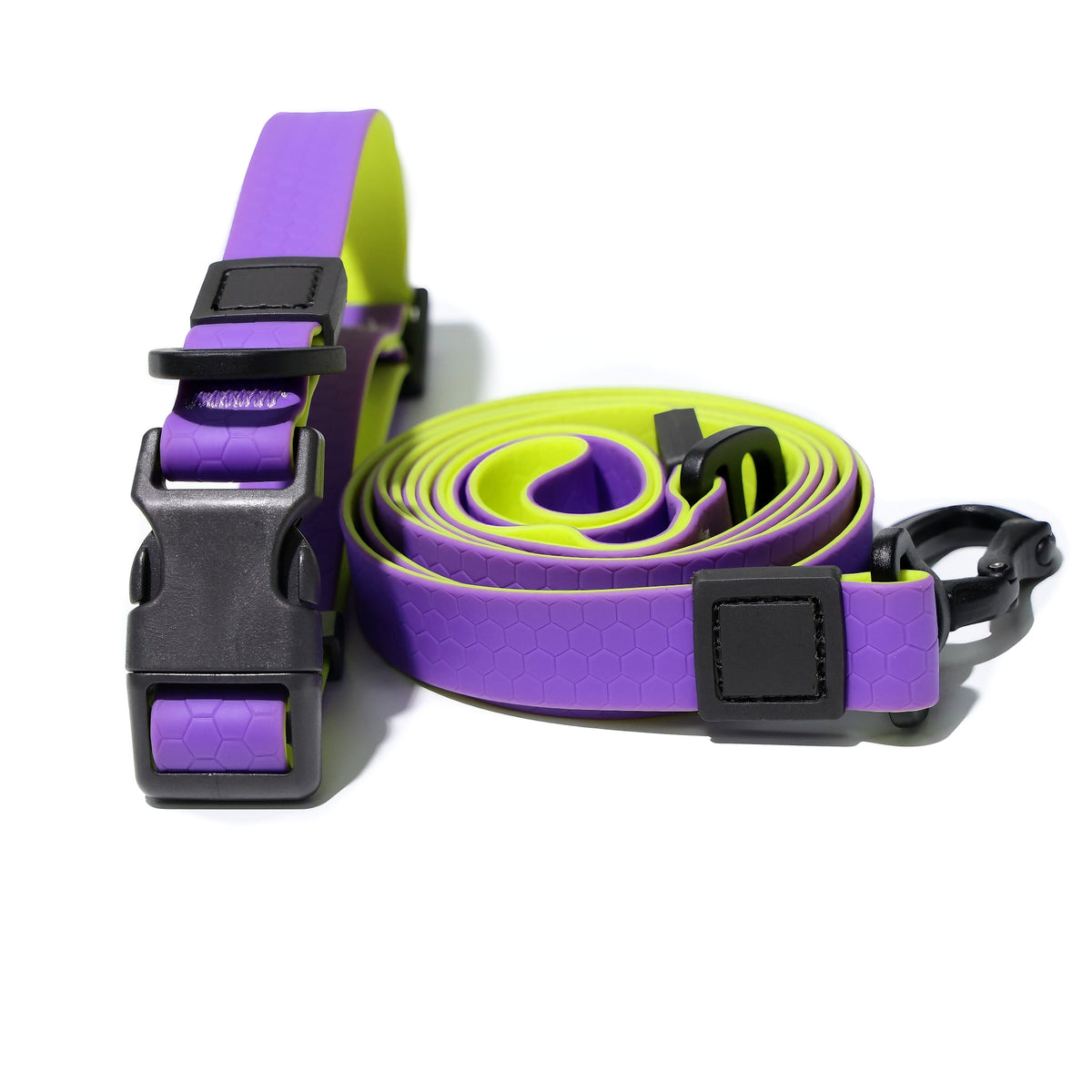 Honeycomb Embossed Dual-Color Pet Leash Set Is Stylish And Fashionable. The Embossed Surface Enhances The Leash's Grip, 