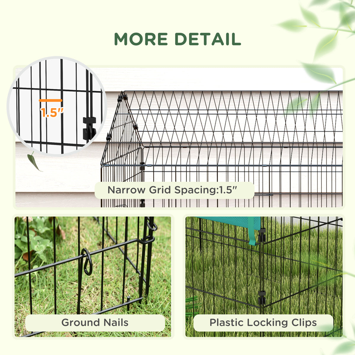73" Small Animal Playpen with Roof for Rabbits, Chicken, Chinchillas