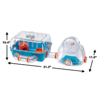 Combi 2 Starter Hamster Cage | Includes Accessories | 31.3L X 11.61W X 10.35H Inches, Blue - BIG FRENCHIES