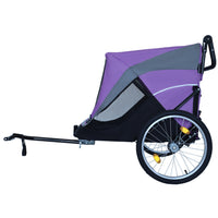 2-in-1 Bike Trailer & Push Cart for Pets - Detachable Bike Hitch & Push Handle Included - Quick Release Wheel, Internal 