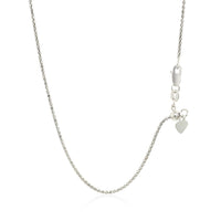 14k White Gold Adjustable Popcorn Chain 1.3mm