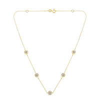 Yellow Color Plated Sterling Silver Diamond Station Necklace (1/2 cttw, K-L Color, I2-I3 Clarity)
