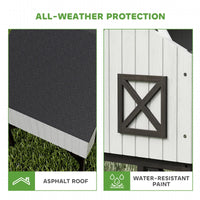 PawHut Chicken Coop Hen House With Nesting Box, Elevated Rabbit Hutch With Ramp, Asphalt Openable Roof And Elevated Legs