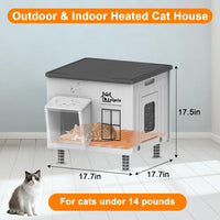 Heated Outdoor Cat House Insulated Elevated Escape Door 2 Sizes