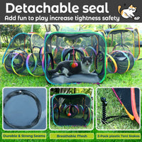 Portable Cat Enclosure - 7-in-1 Outdoor Catio with Tent & Tunnel, Foldable Playpen for Indoor Cats, Includes Storage Bag
