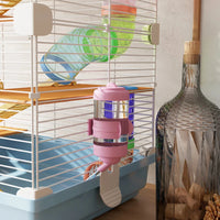 5 Tiers Hamster Cage Portable Animal Travel Carrier W Exercise Wheels Tube, Light Blue