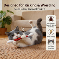 6Pack Cotton Swabs Cat Toys With Catnip, Giant Qtip Chew Sticks & Teething Ropes For Boredom Relief, Durable Interactive Felt Kitty Kicker Toy For Exercise.