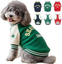 Warm Dog Varsity Jacket Heavyweight Fleece Pet Coat Small-4XL