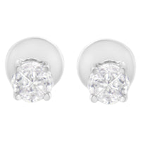 14K White Gold 1/2 Cttw Pie-Cut Diamond Solitaire Stud Earrings (H-I Color, SI1-SI2 Clarity)