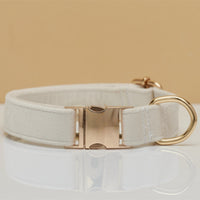 Multiple Colour Velvet Personalise Dog Collar Leash Set With Bow
