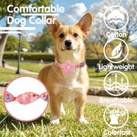 Small Dog Collar With Flower, Spring Dog Collar For Girl Dog Collars For Small Dogs Cute Dog Collar With Bell, Adjustabl