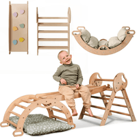 4in1 Montessori Climbing Set: Pikler Triangle, Arch, Slide Board, and Cushion for Toddlers (1–3 Years)