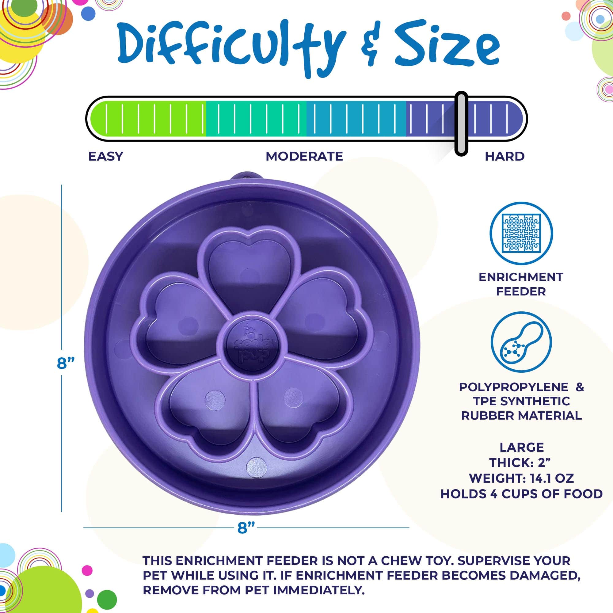 Flower eBowl Deep Slow Feeder Dog Bowl for Enrichment | USA Made - BIG FRENCHIES