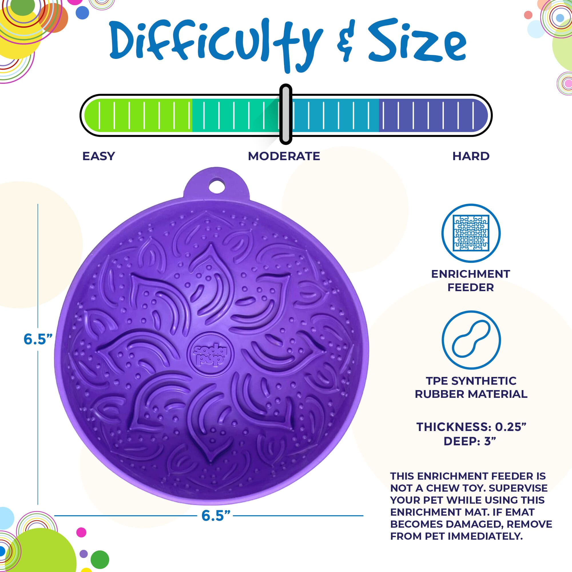 Garden of Eatin' Tipsy Bowl - Wobble Lick Mat for Dogs & Cats | USA Made - BIG FRENCHIES