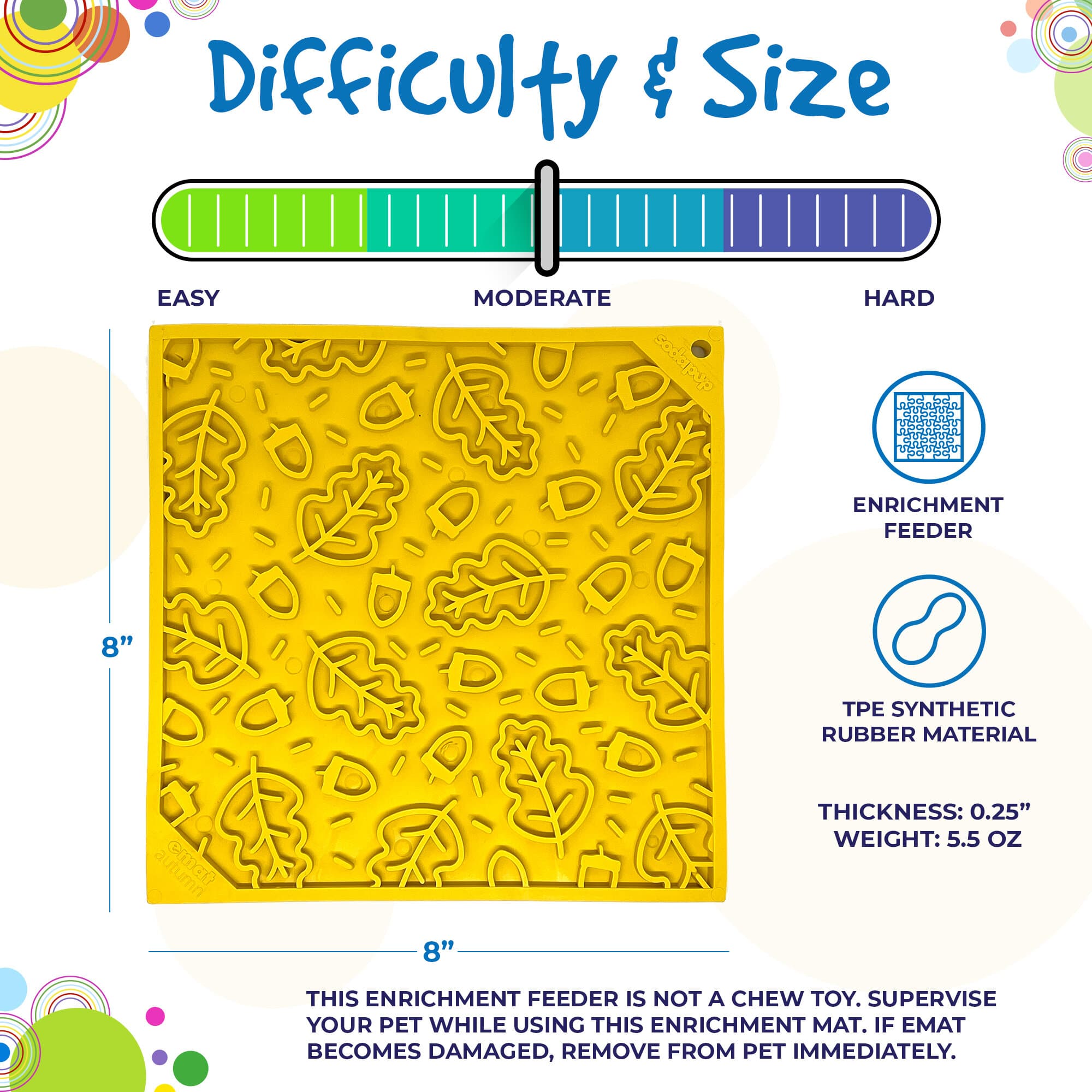 Autumn eMat - Enrichment Lick Mat For Dogs and Cats| Fall Leaves Design | SodaPup - BIG FRENCHIES