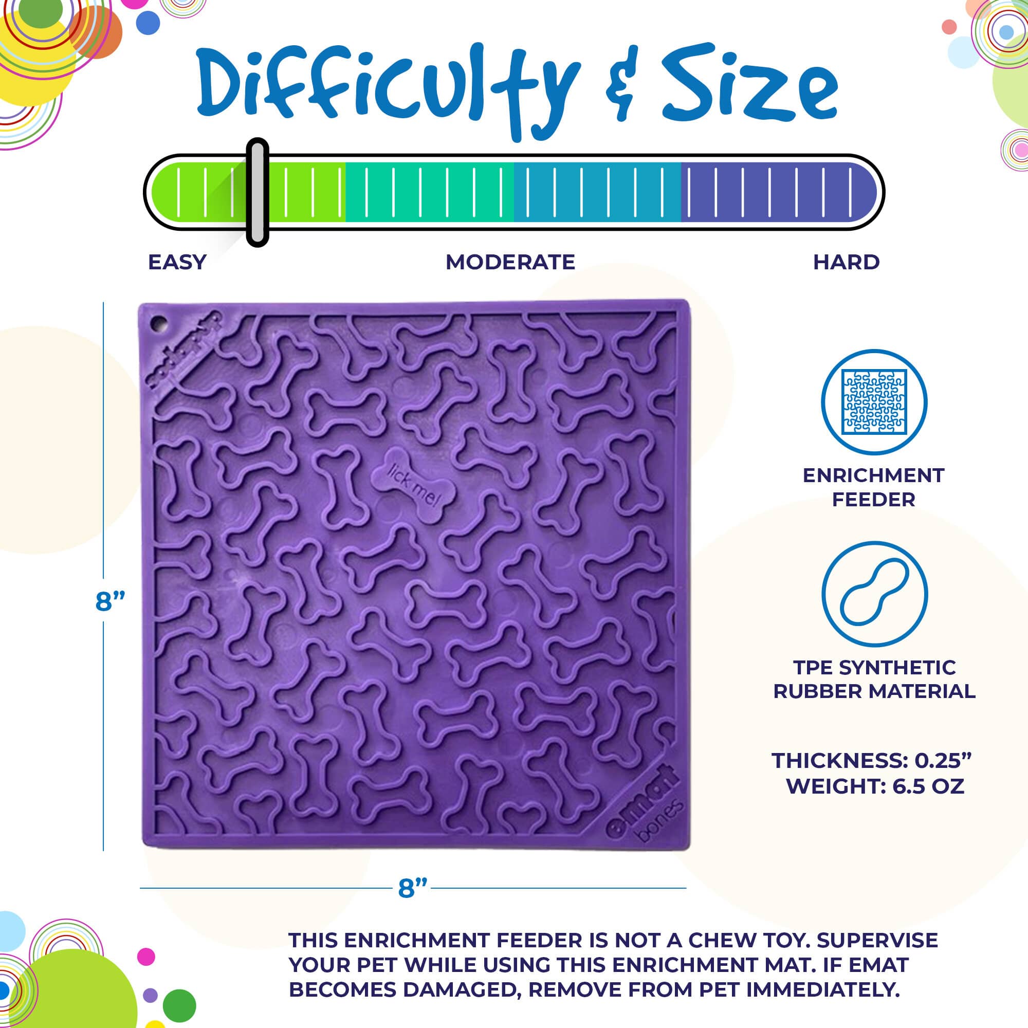 Bones eMat - Enrichment Lick Mat for Dogs and Cats | eMat Enrichment Toy for Anxiety Relief | SodaPup - BIG FRENCHIES
