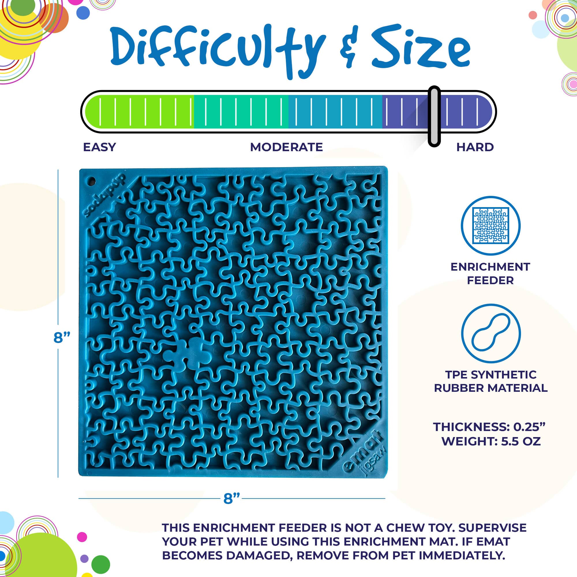 Jigsaw Puzzle eMat - Enrichment Lick Mat for Dogs and Cats | eMat Enrichment Toy for Anxiety Relief | USA Made - BIG FRENCHIES