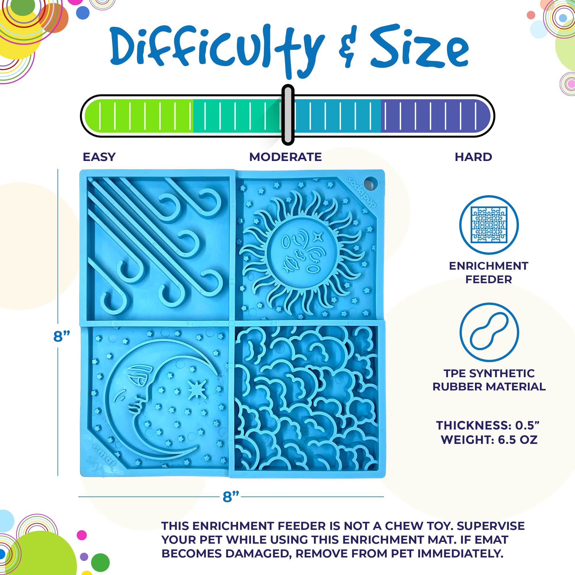 Sky eMat - Enrichment Lick Mat for Dogs and Cats | Celestial Design | SodaPup - BIG FRENCHIES