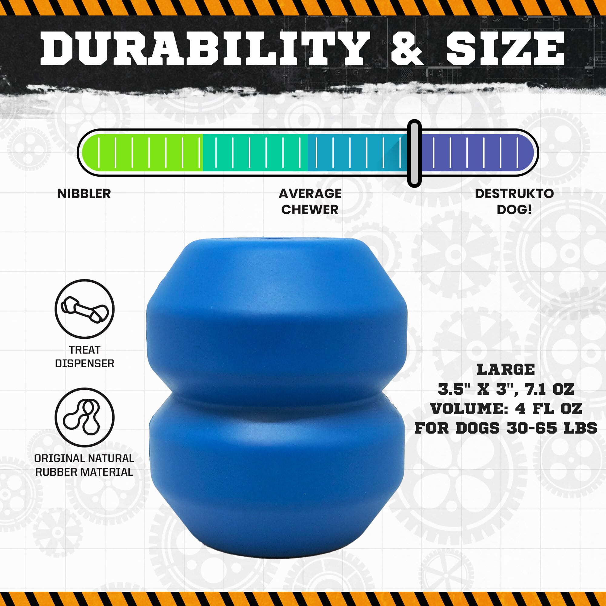 Double Trouble Dog Toy - Dual Chamber Treat Dispenser for Large Dogs | USA Made - BIG FRENCHIES