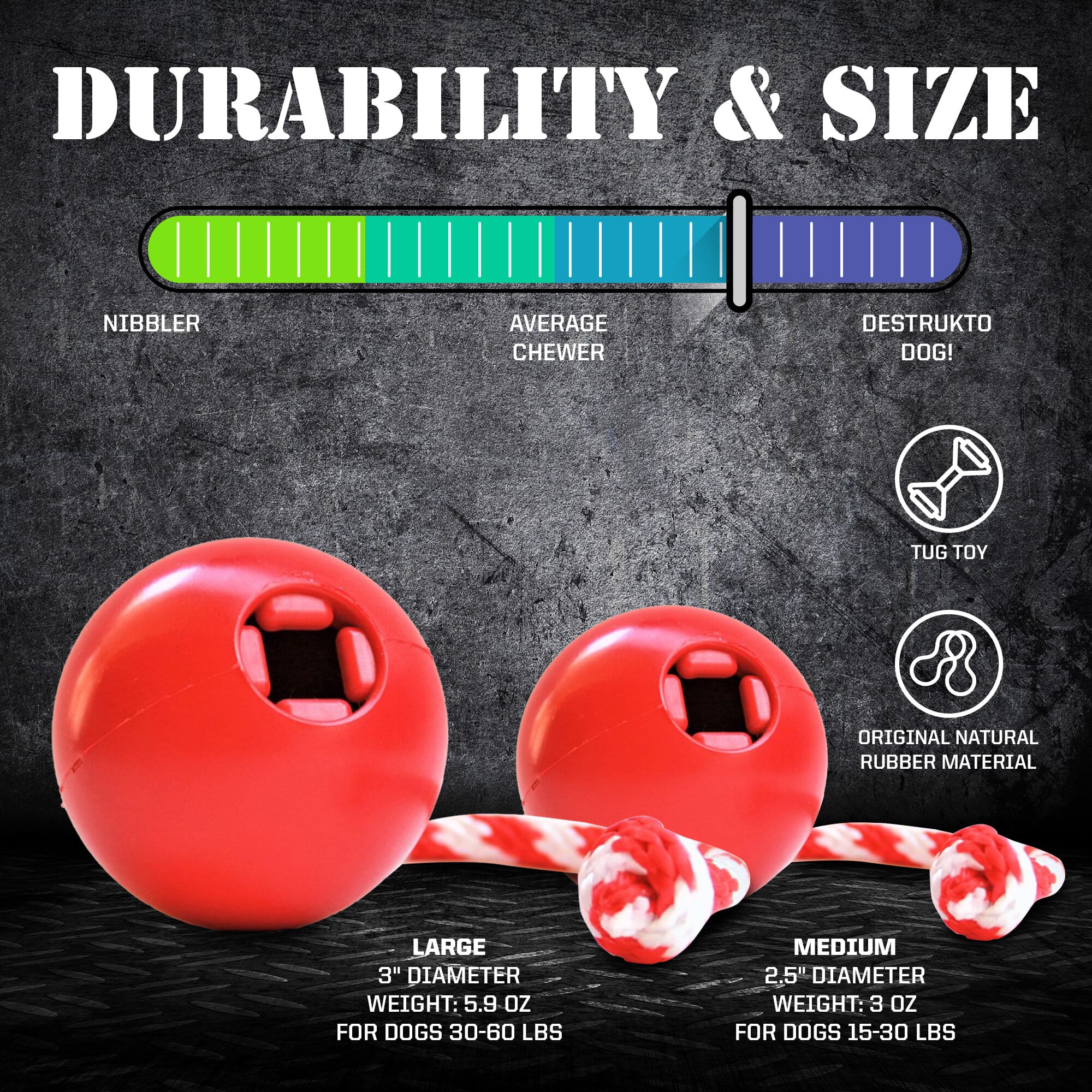 USA-K9 Cherry Bomb Rubber Dog Chew Toy | K9 Handler Reward Toy | Blue | USA Made - BIG FRENCHIES