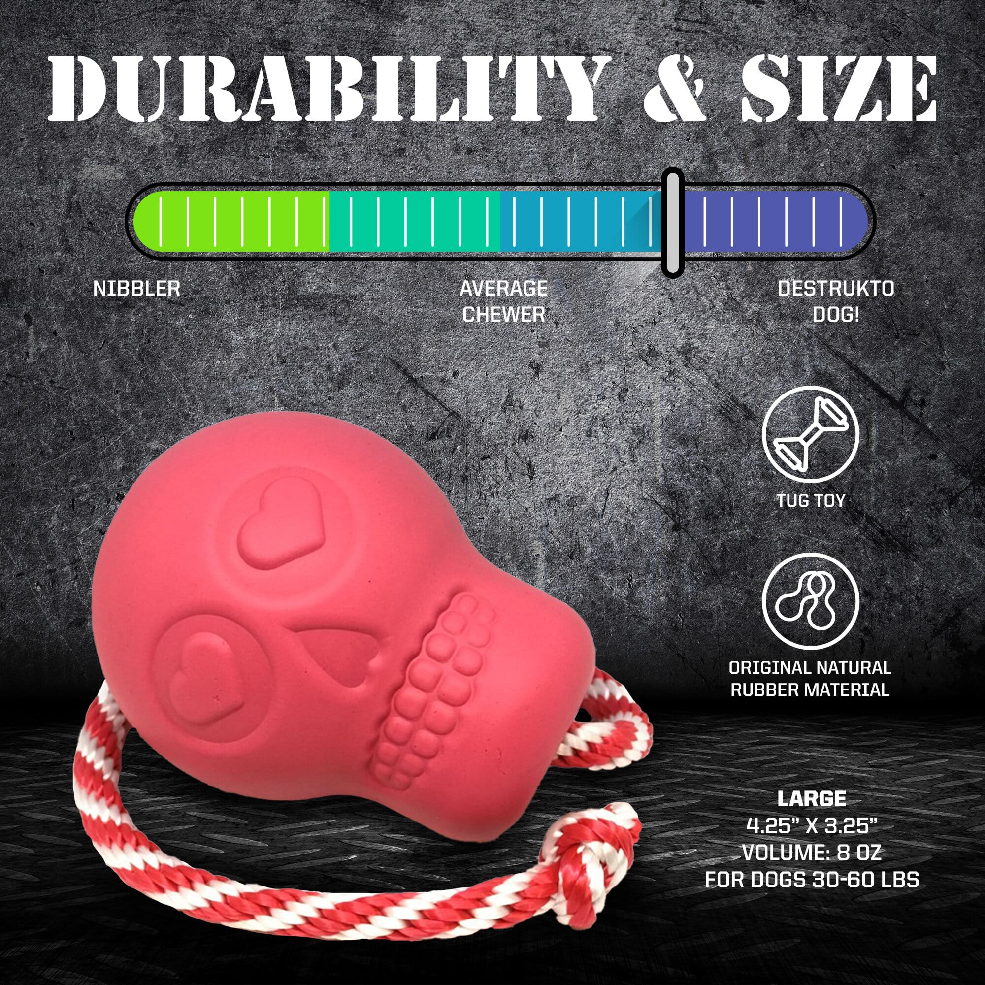USA-K9 Skull Dog Chew Toy & Treat Dispenser - Made in USA | SodaPup - BIG FRENCHIES