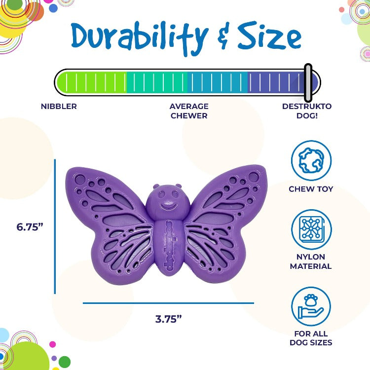 Butterfly Nylon Chew & Enrichment Toy | 2-in-1 for Aggressive Chewers | SodaPup - BIG FRENCHIES