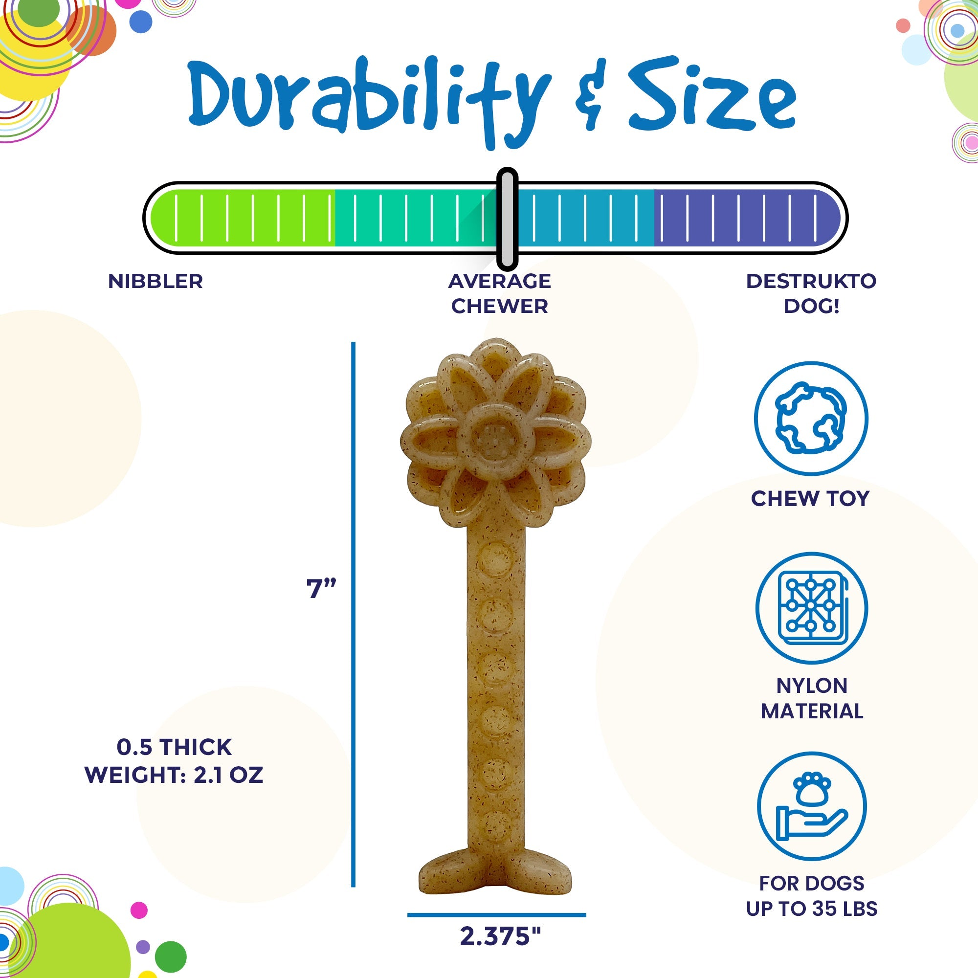 Flower Tower Nylon Chew Toy for Aggressive Chewers - USA Made Enrichment Toy - BIG FRENCHIES