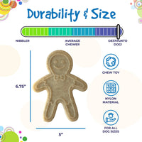 Gingerbread Man Nylon Dog Chew Toy for Aggressive Chewers | USA Made - BIG FRENCHIES