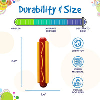 Hot Dog Nylon Dog Toy for Aggressive Chewers | USA Made | SodaPup - BIG FRENCHIES