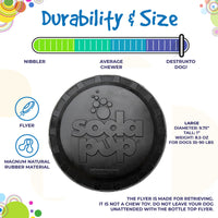 Magnum Bottle Top Flyer Rubber Frisbee for Heavy Chewers | Large | USA Made