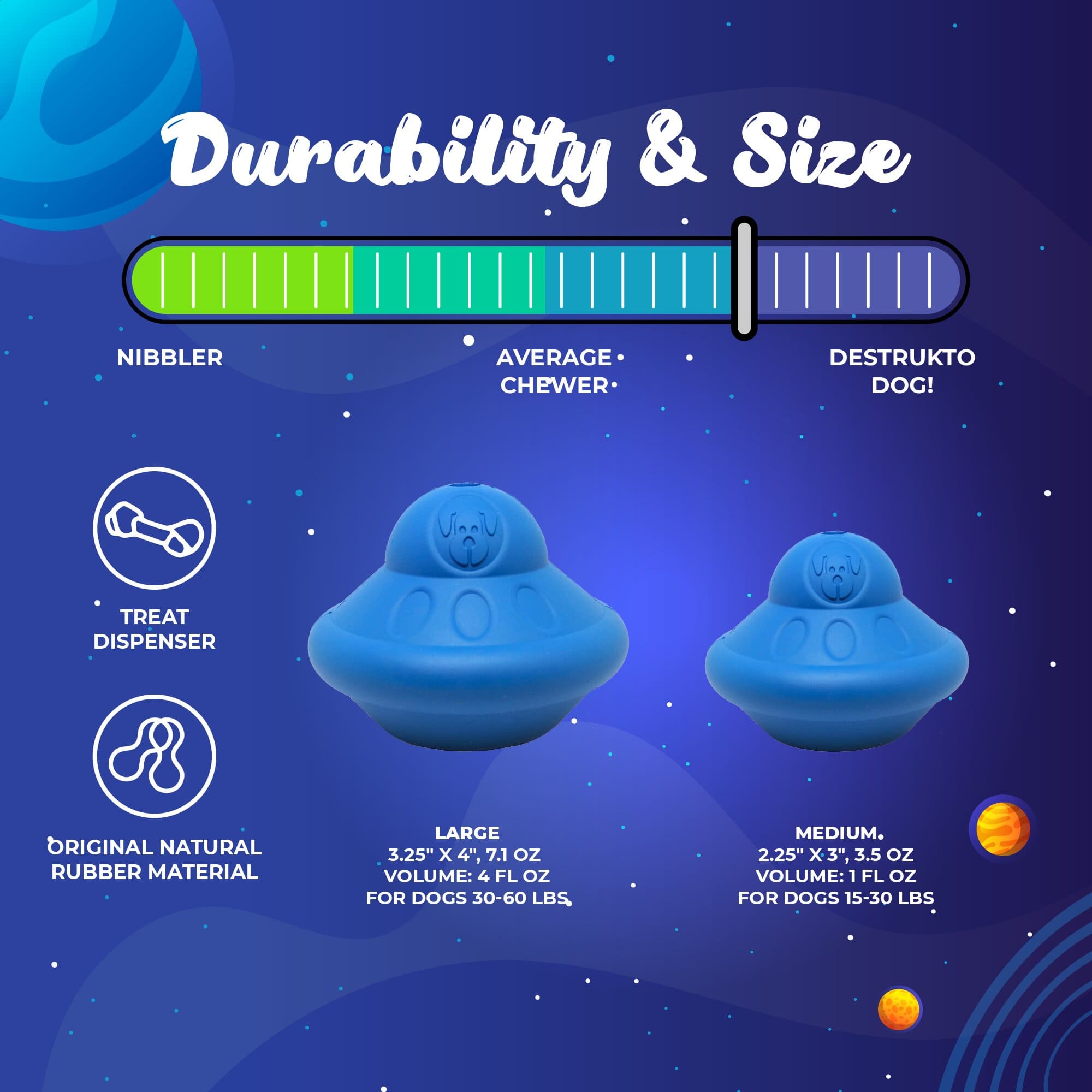Flying Saucer Dog Toy - Durable UFO Chew Toy & Treat Dispenser | USA Made - BIG FRENCHIES