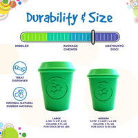 Coffee Cup Rubber Dog Chew Toy for Power Chewers | Treat Dispenser | USA Made - BIG FRENCHIES