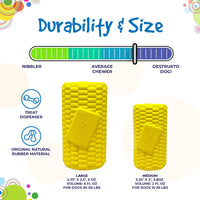 Corn on the Cob Dog Toy - Durable Rubber Treat Dispenser | USA Made - BIG FRENCHIES