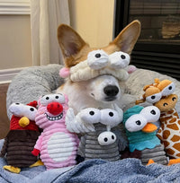5-Pack Squeaky Dog Toys, Durable Plush Critter Set for Small to Large Dogs - BIG FRENCHIES