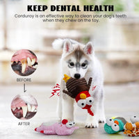 5-Pack Squeaky Dog Toys, Durable Plush Critter Set for Small to Large Dogs - BIG FRENCHIES