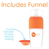 PopYum 9oz Anti-Colic Baby Bottle for Breast and Formula Feeding, 2-Pack, Orange, #2 Medium Flow Nipples - BIG FRENCHIES