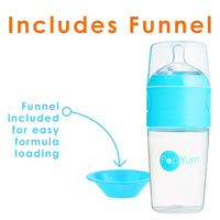 PopYum 9oz Anti-Colic Baby Bottle for Breast and Formula Feeding, 2-Pack, Blue, #2 Medium Flow Nipples - BIG FRENCHIES