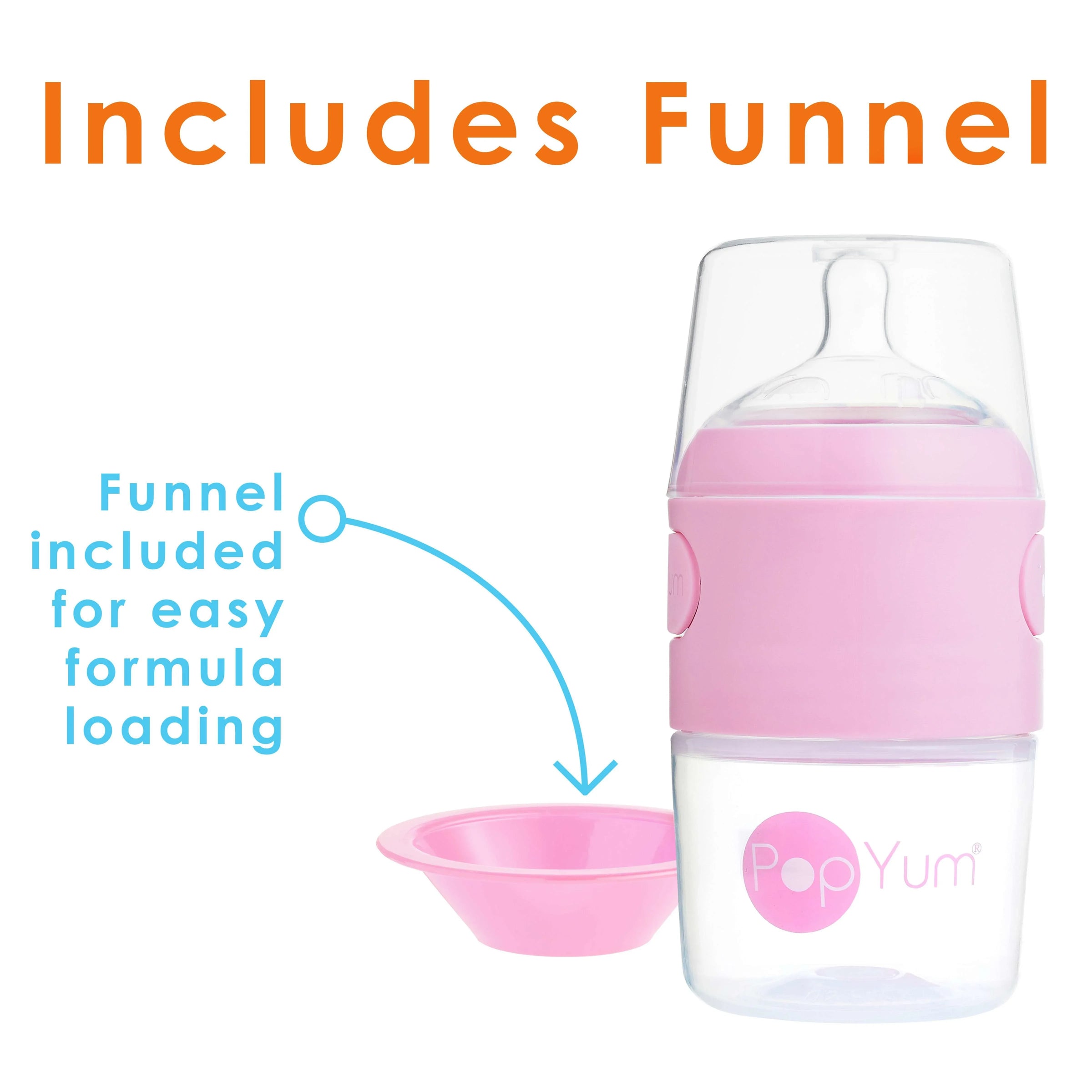 PopYum 5oz Anti-Colic Baby Bottle for Breast and Formula Feeding, 2-Pack, Pink, #1 Slow Flow Nipples - BIG FRENCHIES