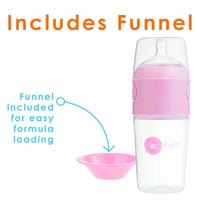 PopYum 9oz Anti-Colic Baby Bottle for Breast and Formula Feeding, 2-Pack, Pink, #2 Medium Flow Nipples - BIG FRENCHIES