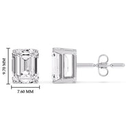 Certified Emerald Cut Diamond Solitaire Stud Earrings