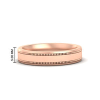 5 mm Mens Band Double Milgrain